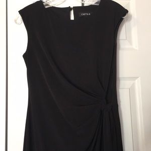 COPY - Chetta B black side gathered stretch career dress